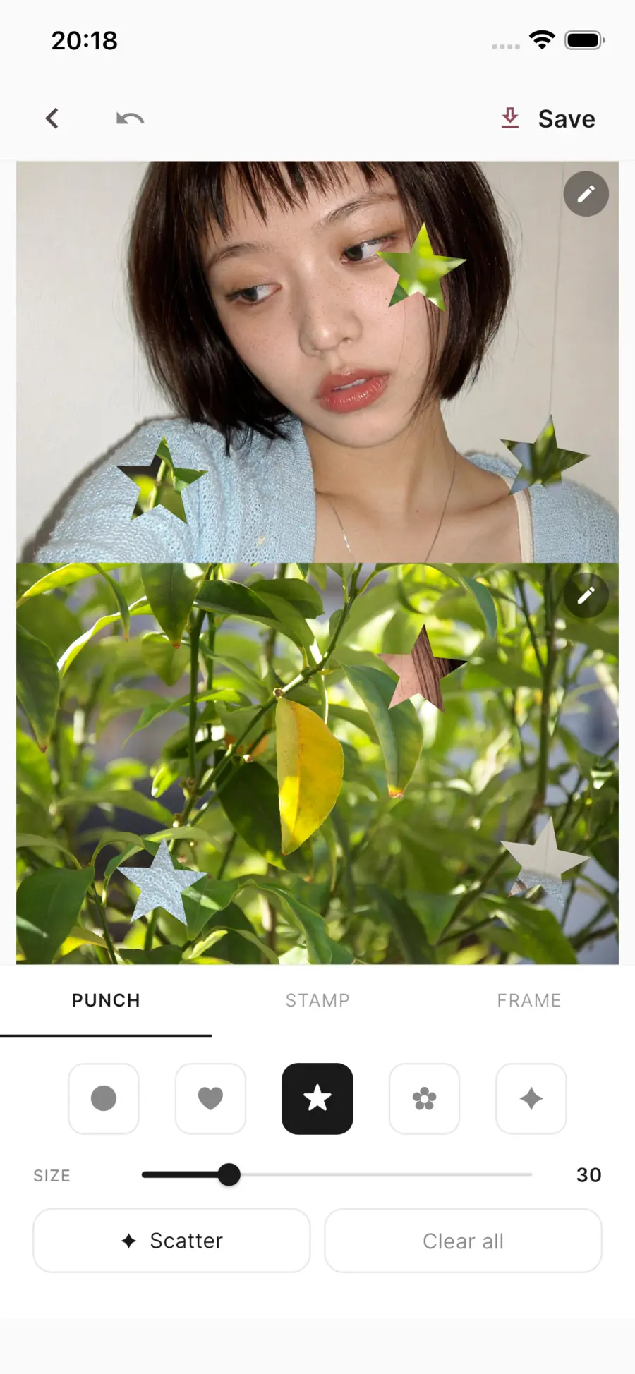 peek punchの編集画面